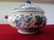 Antique Chinese Export Porcelain Blue & White Tureen 19th C With Angles,  Moon, Bowls photo 5
