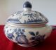 Antique Chinese Export Porcelain Blue & White Tureen 19th C With Angles,  Moon, Bowls photo 6