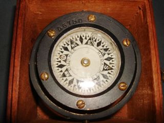 A 20th Century Ships Gimbaled Compass In Case photo