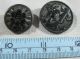 Mixed Of Large Antique Victorian Jet Black Glass Mourning Buttons Lacy Bird Buttons photo 1