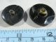 Mixed Of Large Antique Victorian Jet Black Glass Mourning Buttons Lacy Bird Buttons photo 6