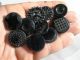Mixed Of 10 Large Antique Victorian Jet Black Glass Mourning Buttons Lacy Buttons photo 11