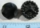 Mixed Of 10 Large Antique Victorian Jet Black Glass Mourning Buttons Lacy Buttons photo 4