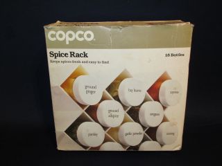 Modern Mid Century Copco Biscuit Color Hard Plastic Spice Herbs Rack In Box New photo