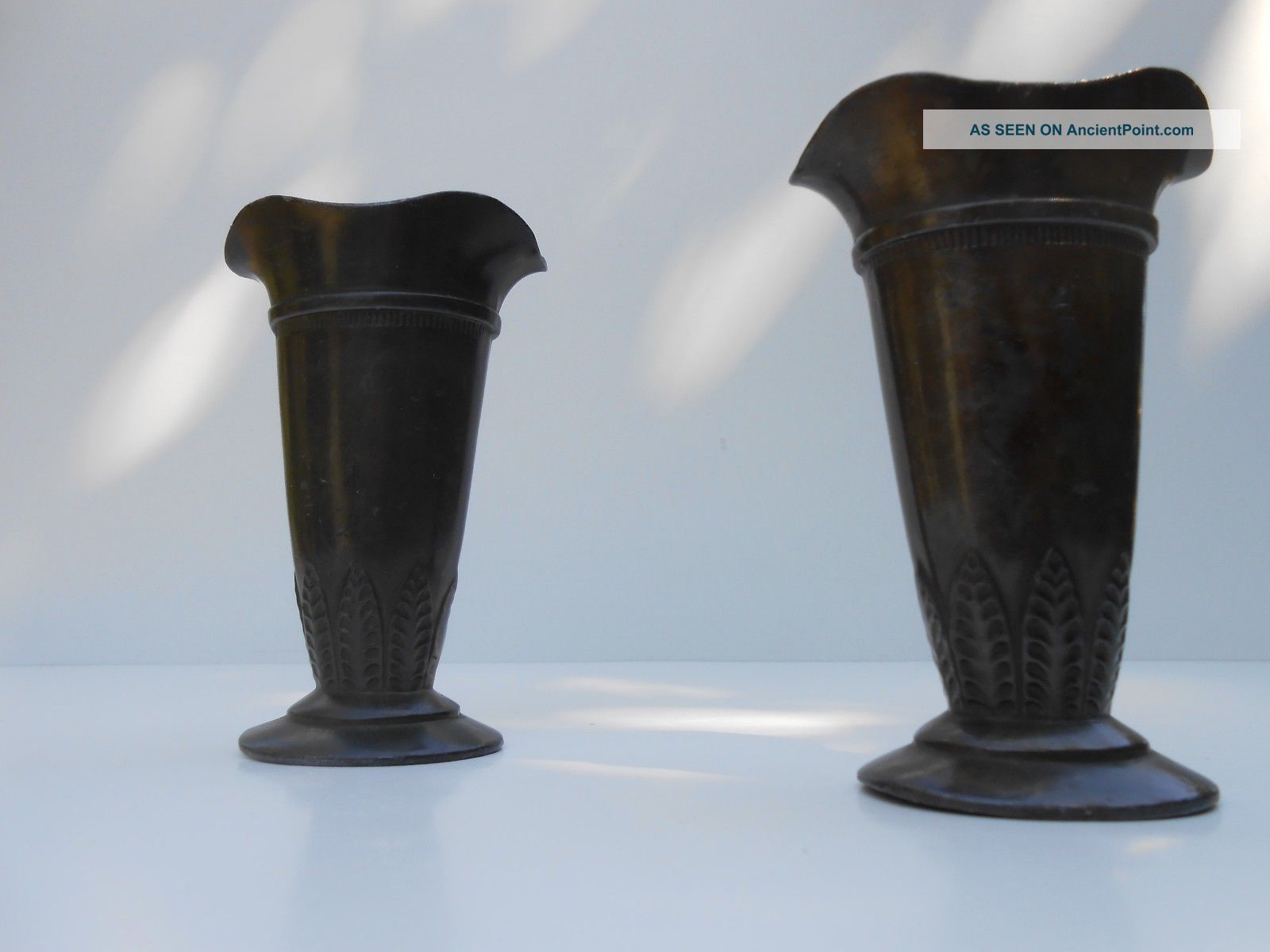 A 1930s Just Andersen Disko Metal Vases Art Deco Argentor Vodder Era Art Deco photo