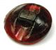 Antique Ruby Glass Button Quaint Cottage Pictorial W/ Silver Luster 11/16 