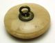 Antique Custard Glass Button Medieval Village Pictorial W/ Tint 11/16 