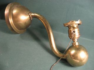 Vintage Hubbell Solid Brass Wall Sconce Lighting photo