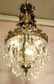 Vintage Bronze Cherub Angel Crystal Chandelier Ceiling Light Fixture Lamp Do8 Chandeliers, Fixtures, Sconces photo 2