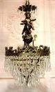 Vintage Bronze Cherub Angel Crystal Chandelier Ceiling Light Fixture Lamp Do8 Chandeliers, Fixtures, Sconces photo 4