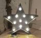 Lighted Metal Barn Star Pewter Color Marquee Style 11 Led Lights For Wall/shelf Primitives photo 2