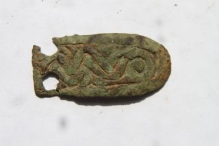 Ancient Viking Bronze Strapend 5/6th Century Ad photo