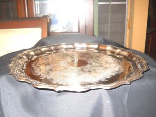 Vintage Ornate Sheffield Silver Co Silver - Plate Tray photo
