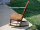 Rare Antique Victorian Tiger Oak Child S Or Doll Rocking Chair Early Rocker 1800-1899 photo 2