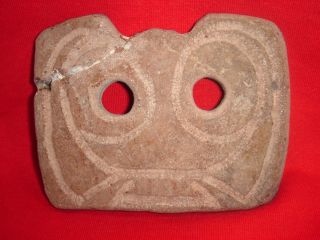 350 Bc Ancient South East Asian Pottery Earthenware Anthropomorphic Burial Mask photo
