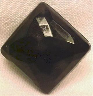 Antique Black Glass Button Victorian Era Faceted Wearable Art Historical Clothes photo