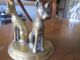 Egyptian Antique Brass,  Triad Of Bastet Cat God Figures,  Extremely Rare & Unique Egyptian photo 2