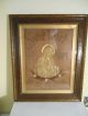 Antique Catholic Religious Sacred Heart Of Mary Frame Celluloid Sampler Holy Land photo 1