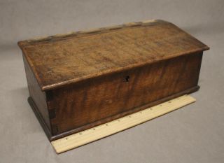 Antique 19thc,  Days Of The Week,  Sectioned Dovetailed Figured Oak Box Chest Bank photo