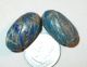 2 Antique Lapis Beads Ovals Carved Afghanistan Sourced Islamic photo 1