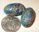 2 Antique Lapis Beads Ovals Carved Afghanistan Sourced Islamic photo 2
