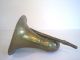 Antique Brass Bugle Horn Brass photo 4