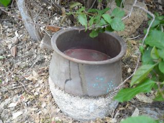 Vintage Authentic Antique Pot Hand - Made Mid - East Holy - Land Copper Casserole photo