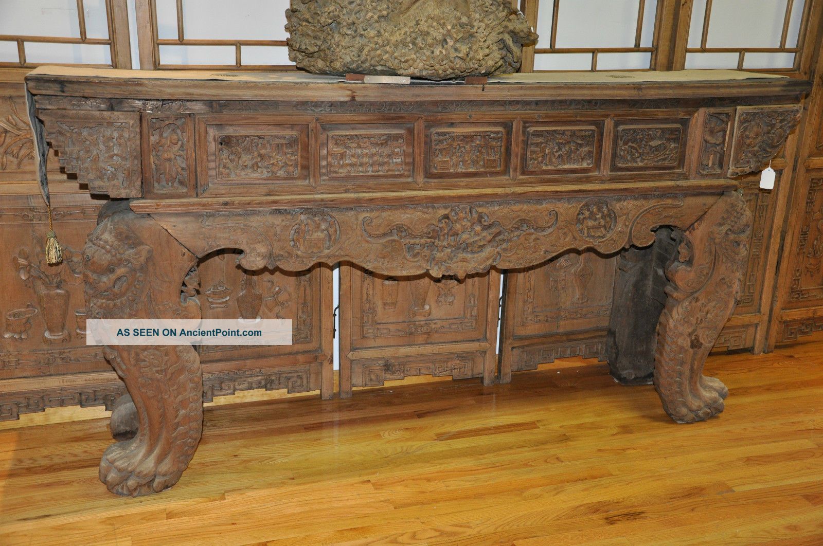 Rare Antique Chinese Camphor Wood Hand Carved Alter Table.  Circa 18th Century Tables photo