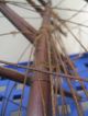 True 19c Folk Art Wood Copper Three Masted Barque Bark Sailing Ship Whaling Model Ships photo 9