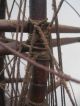 True 19c Folk Art Wood Copper Three Masted Barque Bark Sailing Ship Whaling Model Ships photo 10