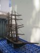 True 19c Folk Art Wood Copper Three Masted Barque Bark Sailing Ship Whaling Model Ships photo 2