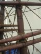 True 19c Folk Art Wood Copper Three Masted Barque Bark Sailing Ship Whaling Model Ships photo 8