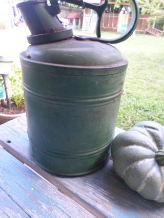 Antique Protectoseal Kerosene/gas Can,  Old Green Paint photo