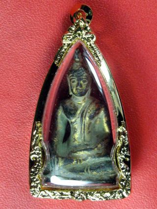 Very Rare Ancient Phra Chiang - Saen 300 Years Thai Buddha Amulet Only One Left photo