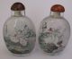 Glass Hand Inside Painting Double Geese Snuff Bottle&gift Box Snuff Bottles photo 2