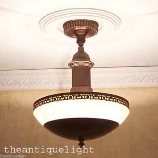 ((sharp))  30s Vintage Ceiling Light Lamp Fixture Chandelier Gill Mfg photo
