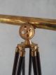 Brass Telescope Double Barrel Griffith Astro With Wooden Tripod Stand Telescopes photo 1