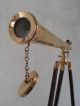 Brass Telescope Double Barrel Griffith Astro With Wooden Tripod Stand Telescopes photo 4