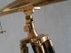 Antique Nautical Brass Telescope With Wooden Tripod Stand Telescopes photo 3