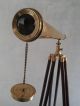 Antique Nautical Brass Telescope With Wooden Tripod Stand Telescopes photo 4