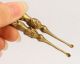 2a Oriental Vintage Copper Handmade Carving Characters Ear Spoon Other photo 4