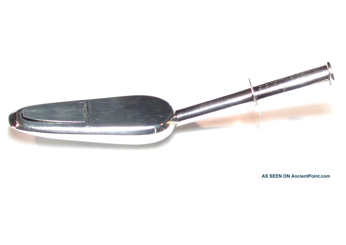 Fab 1828 C.  Gibson Sterling Silver Medicine Medical Spoon Invalid Feeder United Kingdom photo