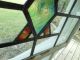 A305 Older Multi - Color Blue Swirl Diamond Leaded Stained Glass Window 1900-1940 photo 4