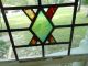 A305 Older Multi - Color Blue Swirl Diamond Leaded Stained Glass Window 1900-1940 photo 6