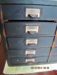 Ten Drawer Printer Tray Shadow Box Cabinet W Labels Display Jewelry Or Watches 1900-1950 photo 4