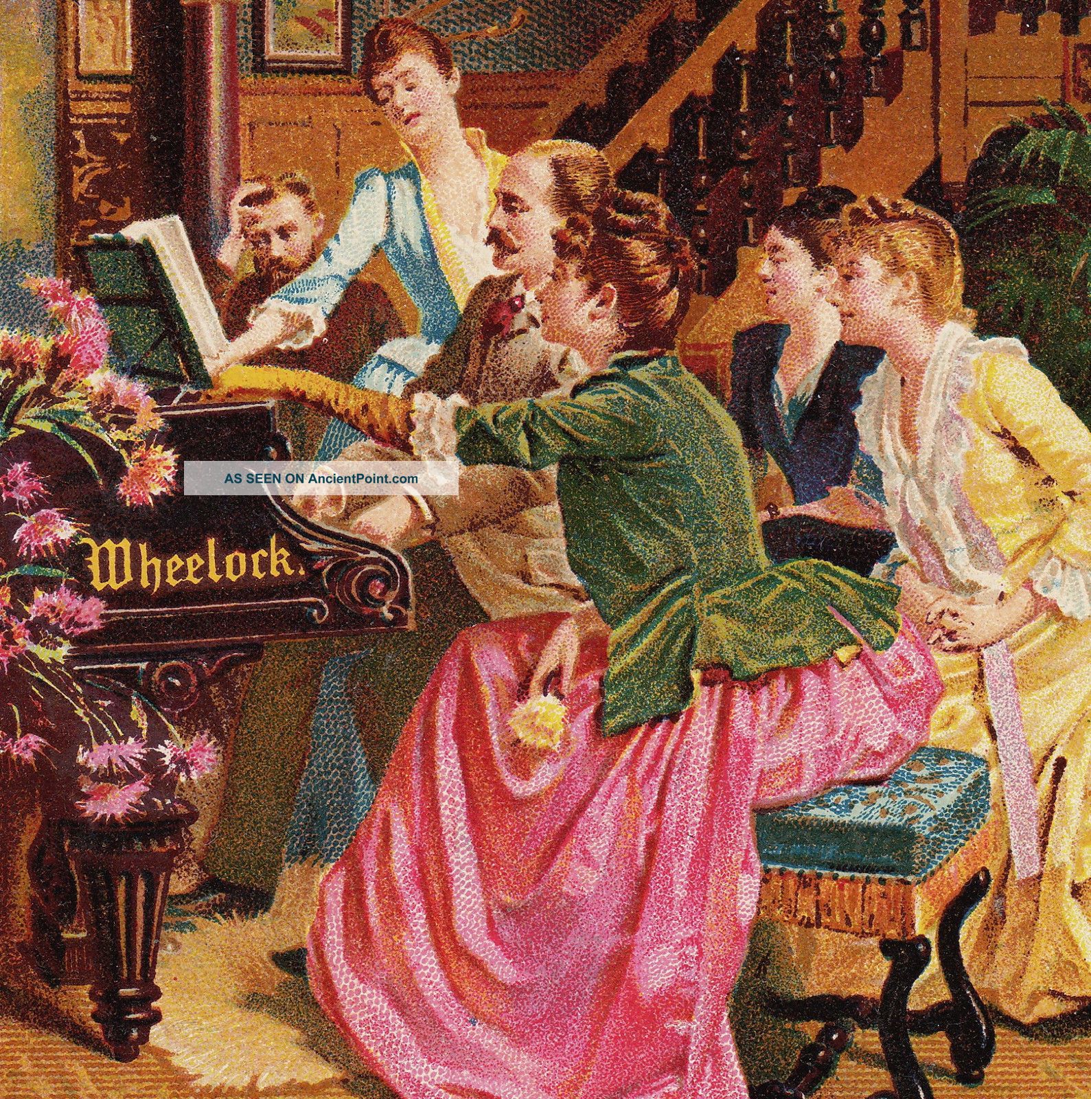 Wheelock Piano L&a Babcock Norwich Ny Victorian Parlor Recital Advertising Card Keyboard photo