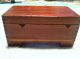 Vintage Miniature American Dove Tailed Cedar Wood Carved Trinket Box Boxes photo 3