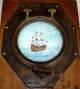 Antique Bronze Ships Porthole Brass Mounted With Antique Oil Painting On Canvass Portholes photo 1
