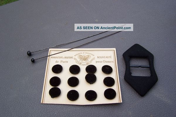 Small Of Black French Sewing Button,  Belt Buckle & Hat Pins Buttons photo