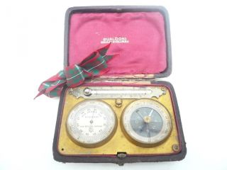Antique Pocket Barometer Compass Thermometer Gualdoni Of Paris France photo